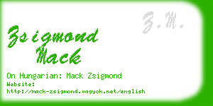 zsigmond mack business card